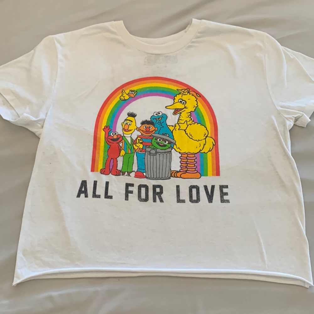 Sesame Street All For Love crop shirt